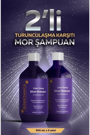 Silver Anti-Orange Purple Shampoo 2 X 500 Ml (2 Pieces) - Biobotanica