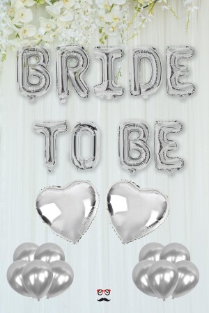 Silver Bride To Be Foil Balloon Set - Bachelorette Bride Party Balloon Decoration Large SILVER - Pekshop