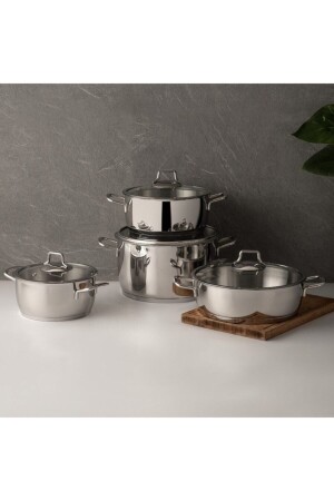 Silver Classic 8 Piece Steel Cookware Set with 5 Years Warranty SILVER CLASSIC BOMBED - Nehir