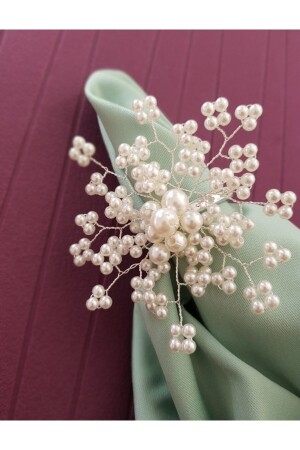 Silver Color 6 Pieces Pearl Snowflake Napkin Ring pekarskartanesi5 - pekars