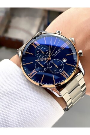 Silver Color Active Steel Strap Men's Watch and Bracelet HMSSTZRVS02024 - Homies