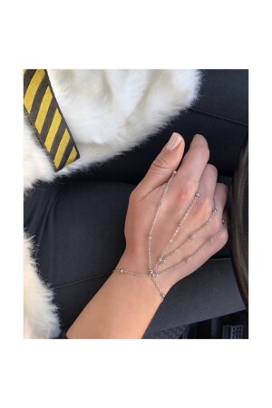 Silver Color Ball Detail Chain Hand Accessory - Qp Angel's
