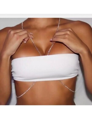 Silver Color Body Accessory with Crystal Stone - Irva Collection