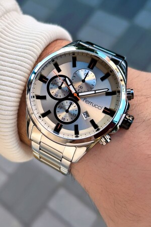 Silver Color Calendar Men's Wristwatch 3 Atm Water Resistance Frc. Func. M.02 - Ferrucci