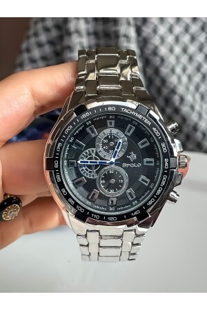 Silver Color Men's Wristwatch with Bracelet Gift FAVORİSPOLO110 - S.POLO