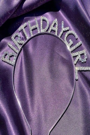 Silver Color Metal Stone Birthday Girl Written Birthday Party Crown - Hediye
