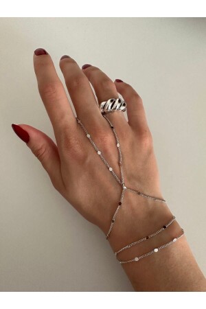 Silver Color Sequin Thin Chain Shahmeran - Ringbox