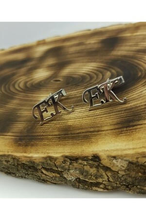Silver Cufflink with Letter a52ı3034 - ALTINSİLVER