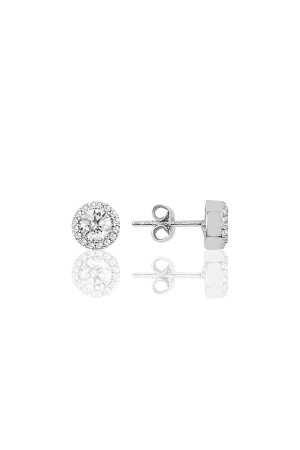 Silver Diamond Mounted Single Stone Earring - Söğütlü Silver