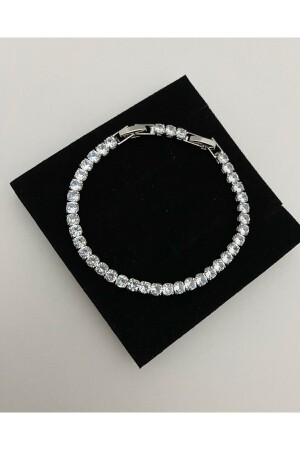 Silver Diamond Mounting Imported Waterway Bracelet 4mm - Genel Markalar
