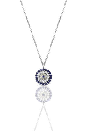 Silver Evil Eye Model Necklace SGTL9867 - Söğütlü Silver