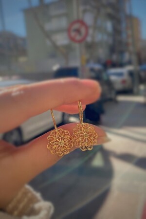 Silver Filigree Model Stoneless Mother's Earring - Erer Gümüş