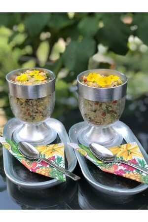 Silver Foil Tape Presentation Bowl, Sauce Bowl, Snack Bowl and Plate Glass (SET OF 2) 7174-7067-8403 - Heritage