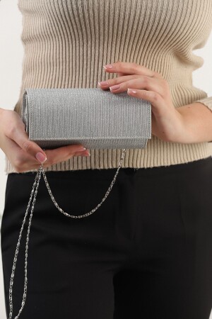 Silver Glitter Evening Dress Bag, Leather Bag, Clutch Bag, plainnewmodel - efnanstore