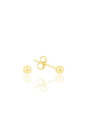 Silver Gold Gilded 3 Mm Silver Ball Earrings - Söğütlü Silver