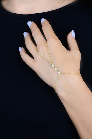 Silver Gold Gilded Drop Cut Zircon Stone Shahmeran - Söğütlü Silver