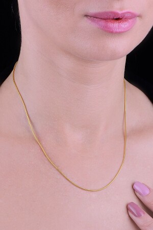 Silver Gold Gilded Italian Snake Chain Necklace SGTL8995 - Söğütlü Silver