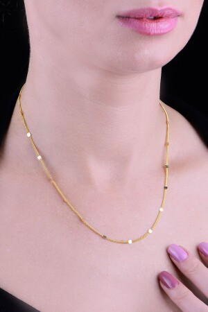Silver Gold Gilded Sequin Gourmet Chain. SGTL10625 - Söğütlü Silver