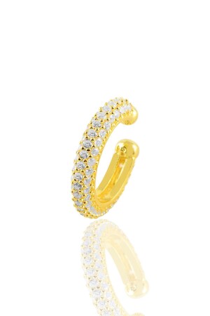 Silver Gold Gilded Zircon Stone Cartilage Earring SGTL10700GOLD - Söğütlü Silver