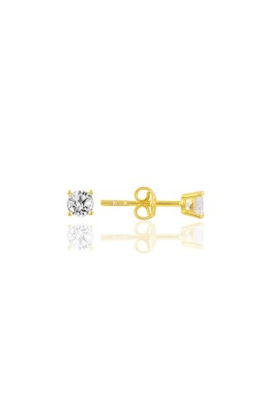 Silver Gold Gilded Zircon Stone Diamond Mounted Single Stone Couple - Söğütlü Silver