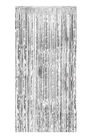Silver Gray Door Wall Party Backdrop Backdrop Curtain Sparkly Glitter Adhesive Birthday Photo Curtain - Parti Dolabı