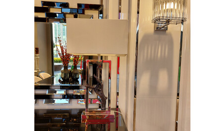 Silver Lampshade with White Hat - 20466 - Cadde Yıldız