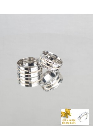 Silver Lines Harmony Ring 925 Sterling Silber Ehering – Verlobungs- und Versprechensring – Bestes Geschenk für Paare - Twem Silver
