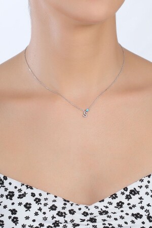 Silver Necklace with S Letter 925 Sterling Silver GCNSKDN3836 - SARIASLAN
