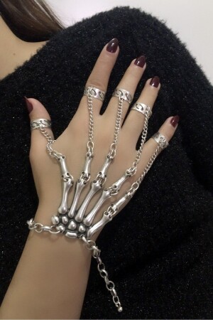 Silver Plated Skeleton Hand Basilisk Skeleton Hand Patterned - s4s