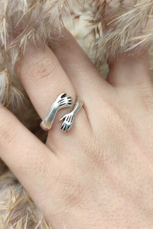 Silver Plated Wrapped Hand Ring Antique Tumbled Silver Plated Ring - S4s