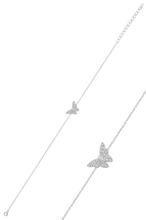 Silver Rhodium Butterfly Bracelet - Söğütlü Silver