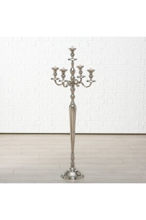 Silver Round Candle Holder 124cm BO 3083500 - BOLTZE HOME