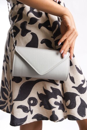 Silver Satin Evening Dress Bag Portfolio Bag Clutch Bag - Camolla