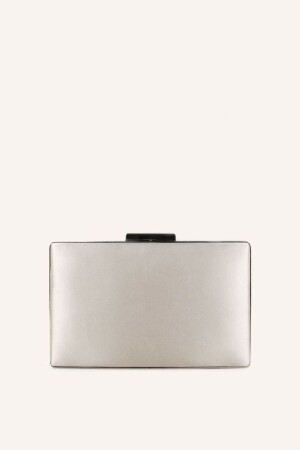 Silver Satin Square Plain Evening Dress Bag 34063 1 - Marcatelli