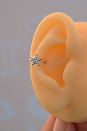 Silver Star Earcuff Compressed Cartilage Earring - Sacce Scarves&Accessories