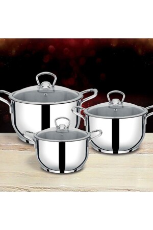 Silver Steel 3-Piece Pot Set solesamira3 - Sole
