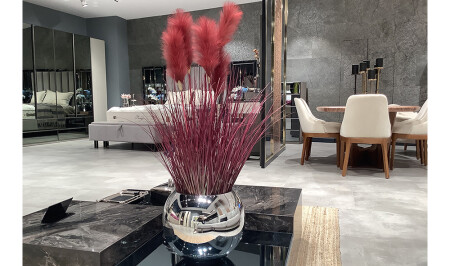 Silver Vase with Flowers - 20449 - Cadde Yıldız