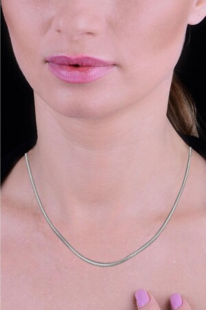 Silver Weave Model Italian Chain Necklace SGTL11809 - Söğütlü Silver
