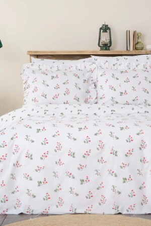 Silvie Red 100% Cotton Ruffle Double Duvet Cover Set 200. 20. 01. 0324 - Karaca Home