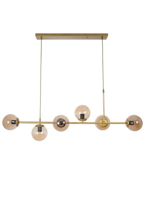 Simao Modern Design Antique Color Honey Glass Living Room - Dining Table Top - Kitchen 6-Piece Chandelier SMO48 - Fer Avize