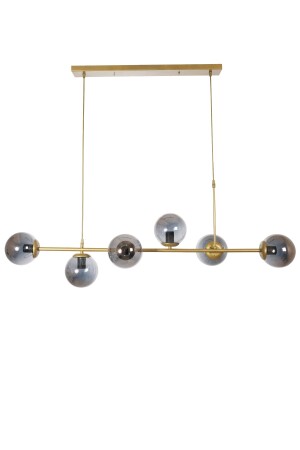 Simao Modern Design Antique Color Smoked Glass Living Room - Dining Table Top - Kitchen 6-Piece Chandelier SMO48 - Fer Avize