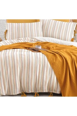 Simena Natura Cotton Pique Duvet Cover Set King Size Yellow - İdaş