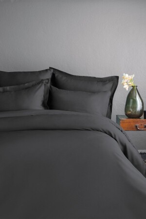 Simply Smoked Double 100% Cotton Satin Duvet Cover Set ISS-MAM-622274 - İssimo Home