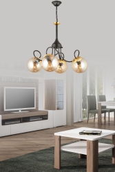 Şimşek Siyah 4'lü Bal Glop Camlı Modern Lüks Avize TYCZW58LON168978091545757 - Kraliçe