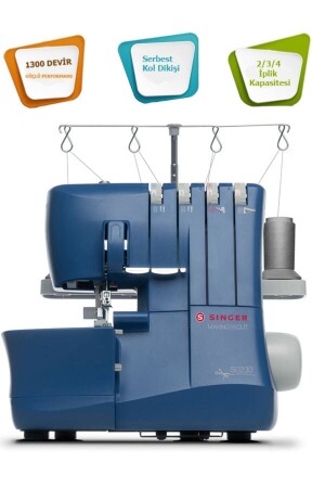 SINGER S0235 Overlock Machine Making The Cut2-3-4 Thread Usage, 1300 RPM - SINGER