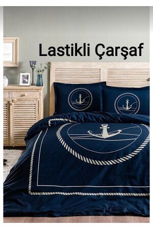 Single Bed Sheet Elastic Duvet Cover Set Ankro Navy Blue ZYNANKR - Özdilek