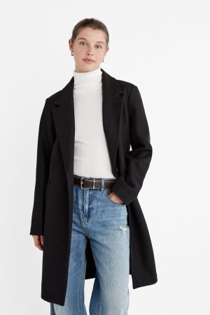 Single button soft textured coat - Stradivarius