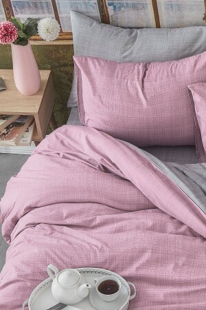 Single Double Sided Duvet Cover Set 100% Cotton 1021 - BONJARDİNHOME