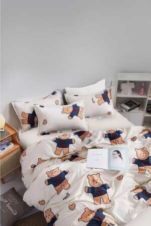 Single Double Sided Duvet Cover Set with Elastic Sheet AWCT-0181 - Always