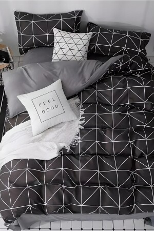 Single Double-Sided Duvet Cover Set with Elastic Sheets Pattern4751 Geometry AWCT-0168 - Always